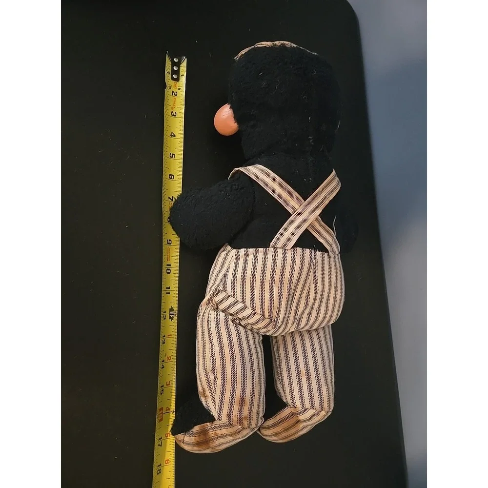 Gund Vtg Chimpanzee Rubber‎ Face Plush  Blue Overalls Monkey Train Conductor